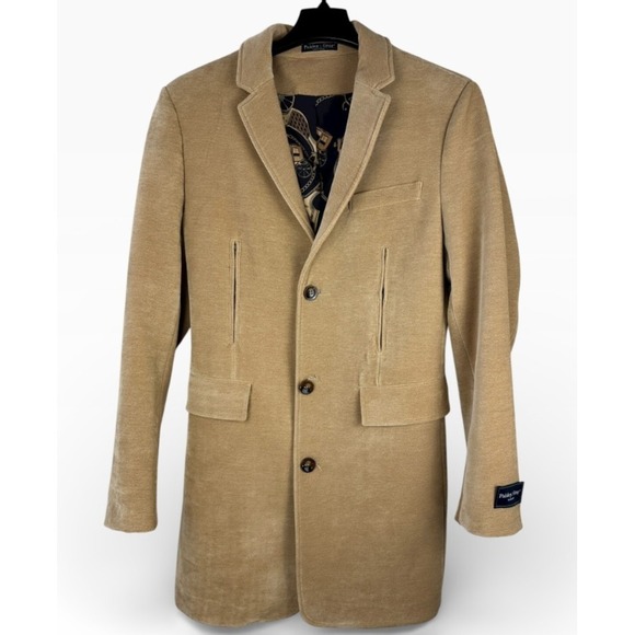 Paisley & Gray Mens XL Tan Soft Ribbed Knit Sport Coat Blazer Slim Fit *Flawed* - Picture 2 of 16